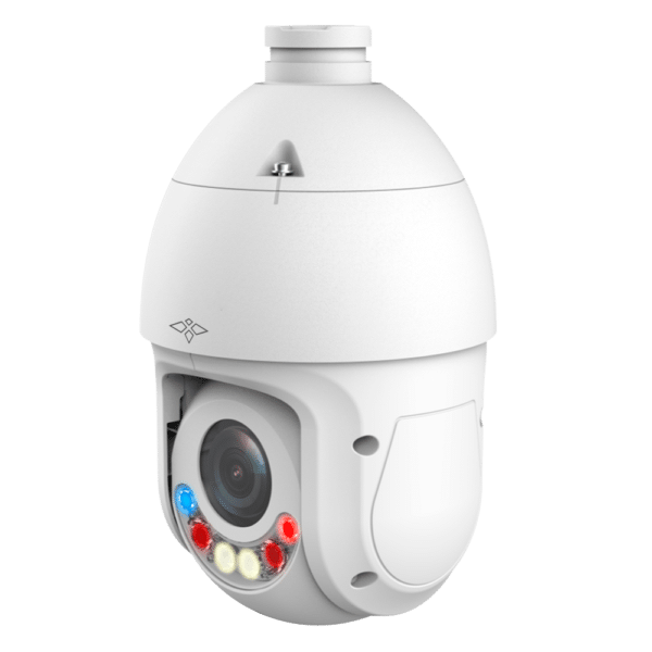 Cámara IP PTZ X-Security 4 Mpx Gama Pro - Lente varifocal 5~125 mm (zoom óptico 25x) -  Dual Light  | IR 100 m | Luz blanca 50 m - IVS (Protección perimetral) | SDM 4.0 - Detección de rostros | Auto Tracking | Starlight - IP66 | Audio | Alarmas | PoE+ | MicroSD