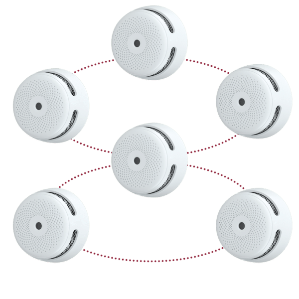 Pack de 6 mini detector de humo autónomo X-Sense - Permite conectar 24 detectores por RF 868MHz - Duración de la batería 5 años (reemplazable) - Indicador luminoso de alarma - Alarma sonora 85 dB a 3m - Certificado EN 14604