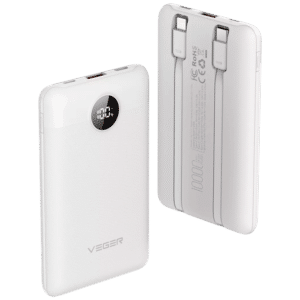 VEGER Power bank con pantalla LCD - Capacidad 10000mAh - Entradas Lightning
