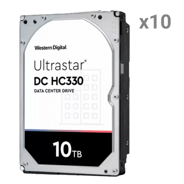 Disco duro Western Digital - 10 unidades | Capacidad 10 TB cada uno - Interfaz SATA 6 Gb/s - Modelo WUS721010ALE6L4 - Especial para Servidores y Data center - Suelto o instalado en DVR
