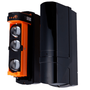 Detector de barrera por infrarrojos - Compatible con Transmitter o DoorProtect Ajax - Cableado | 3 haces | Función AND y OR - Alcance máx. de detección 100 / 300 m - Doble Tamper | Salida de alarma - Alimentación a pilas