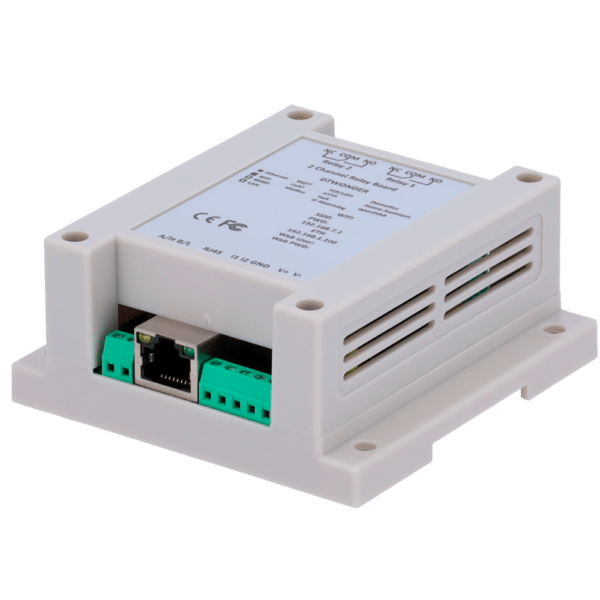 Módulo de adquisición y control de datos - 2 entradas digitales / 2 salidas de relé (NA/NC) - Protocolos: Modbus/TCP