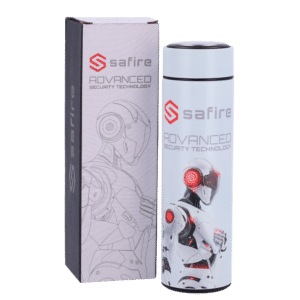 Safire - Botella - Color blanco - Anillo de sellado - Acero inoxidable 304