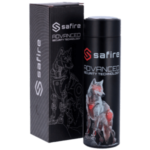 Safire - Botella - Color negro - Anillo de sellado - Acero inoxidable 304