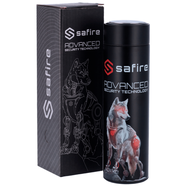 Safire - Botella - Color negro - Anillo de sellado - Acero inoxidable 304