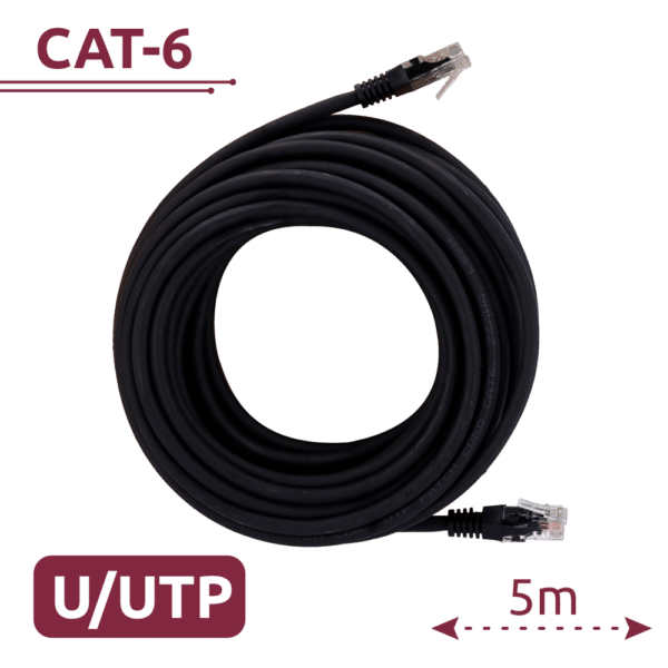 Cable UTP - Ethernet - Conectores RJ45 - Categoría 6 - 5 m - Color negro