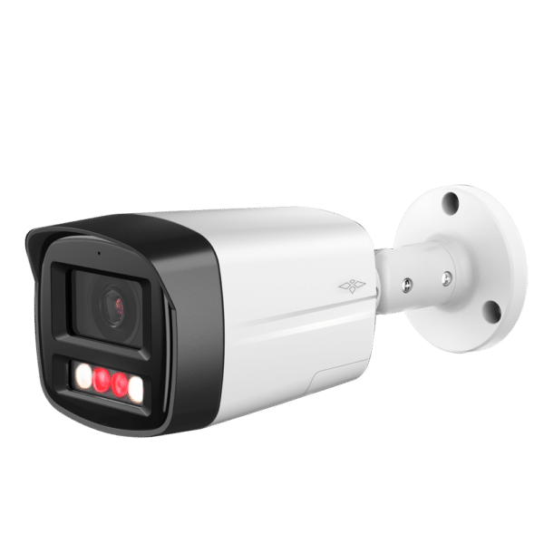 X-Security Cámara IP Bullet - 4 Megapíxel  (2688x1520) - Lente 2.8mm / DualLight (30m IR+30m Luz blanca) - WDR 120 dB | Disuasión activa con altavoz y luz - WizSense