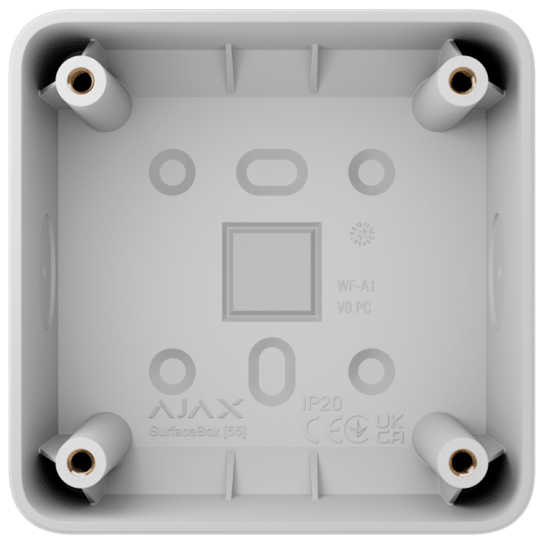 Caja de montaje para un dispositivo - Uso interiores - Compatible con AJ-SOLOBUTTON o AJ-SOLOCOVER - Factor de forma europeo 55 - Colo blanco