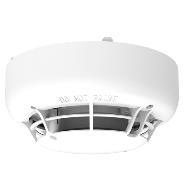 Sensor fotoeléctrico de humo analógico con SCI - LED gemelos permiten una visualización de 360° - Mecanismo de bloqueo (sensor a base) - Sensibilidad variable - Aprobado por LPCB y VdS