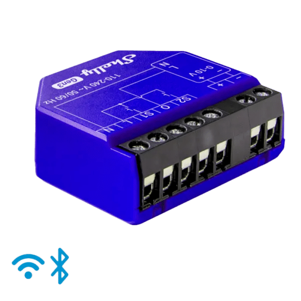 Shelly Dimmer 0/1-10V PM Gen3 - WiFi 2.4 GHz IEEE802.11 b/g/n - Bluetooth - Regulador para luces