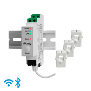 Shelly Pro 3EM 120A - WiFi 2.4 GHz / Bluetooth / LAN - Medidor de consumo - Soporta 110-230 V - Ideal para viviendas - Compatible con Alexa y Google