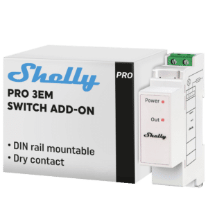 Shelly Pro 3EM Switch Add-on - Solo compatible con Shelly Pro 3EM - Medidor de consumo - Soporta 110-240 V - Ideal para viviendas - Compatible con Alexa y Google
