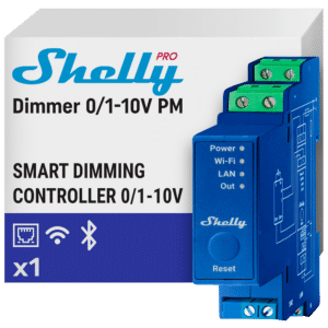 Shelly Pro Dimmer 0/1 - 10V PM - WiFi 2.4 GHz IEEE802.11 b/g/n / Bluetooth - Atenuador inteligente carril DIN - Soporta 110-240 V - Medidor de potencia - Compatible con Alexa y Google