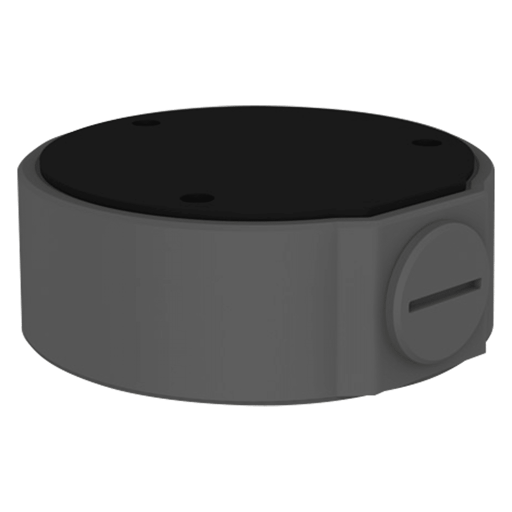 Caja de conexiones - Para cámaras domo - Apto para uso exterior - Instalación en techo o pared - Pasador de cables - Color negro