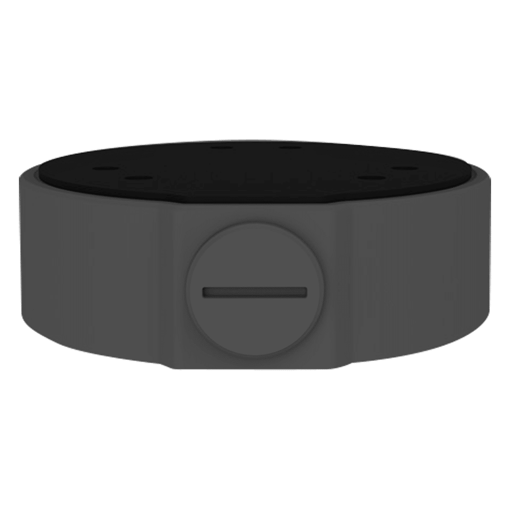 Caja de conexiones - Para cámaras domo - Apto para uso exterior - Instalación en techo o pared - Pasador de cables - Color negro