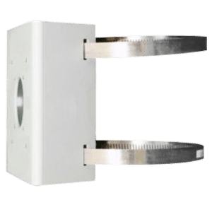 Soporte para mástiles - Para cámaras domo - Apto para uso exterior - Rango diámetro 67~127 mm - Color blanco - Pasador de cables