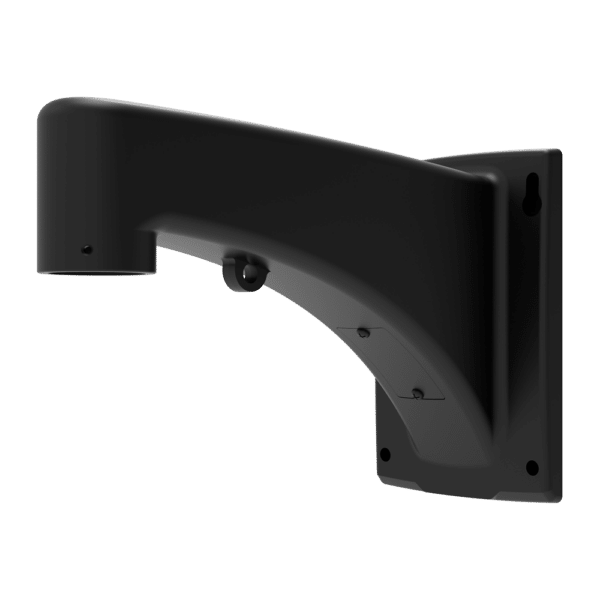 Soporte de pared - Para domos motorizados - Apto para uso en exterior - Color Negro - Pasador de cables