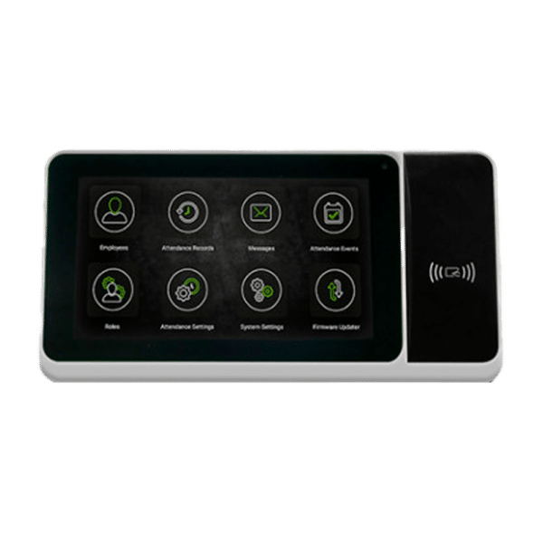 Control de presencia Android con cámara - Tarjeta EM/MF/DESFire y PIN - 10.000 tarjeta | 200.000 registros - 7" TFT táctil | TCP/IP