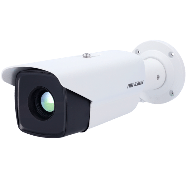 Cámara térmica IP Hikvision Gama PRO - Sensor térmico 384x288 VOx | Lente 35 mm - Sensibilidad térmica ≤ 35 mK - Detección de preventiva de incendios y alarma - Rango medición temp -20~150ºC / ± 8ºC - IP67 | IK10 | Anti-corrosión