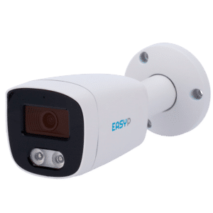 Cámara Bullet IP AI EASY-P - 5MP | Lente 2.8 mm - IR 40 m | Luz blanca 30 m | Mic - Compatibilidad total con Uniview y Hikvision - Soporta UMD y Motion Detect 2.0 - IP67 | PoE | P2P | Metal