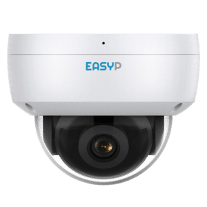 Cámara Domo IP AI EASY-P - 8MP | Lente 2.8 mm - IR 30 m | Mic - Compatibilidad total con Uniview y Hikvision - Soporta UMD y Motion Detect 2.0 - IP67 | PoE | IK10 | P2P | Metal