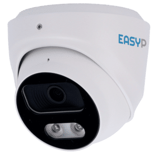 Cámara Bullet IP AI EASY-P - 5MP | Lente 2.8 mm - IR 40 m | Luz blanca 30 m | Mic - Compatibilidad total con Uniview y Hikvision - Soporta UMD y Motion Detect 2.0 - IP67 | PoE | P2P | Metal