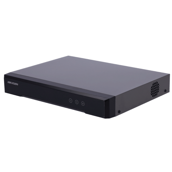 Encoder Hikvision - 4 entradas analógicas | Hasta 6 entradas IP - Resolución máxima 8 Mpx en TVI - Codificación H.265+ | Alarmas | Audio - Salida de alarma | Admite 1 HDD hasta 10 TB - Compatible con ONVIF