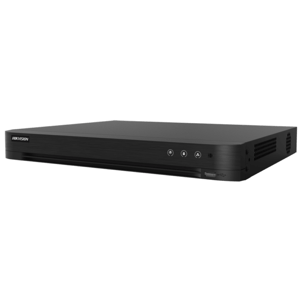 Hikvision DVR 5n1 PoC - 8 CH HDTVI / HDCVI / AHD / CVBS - Hasta 16 canales IP -  Salida HDMI 4K y VGA | 8 puertos PoC - 4CH Reducción de falsas alarmas basado en AI - Admite 2 discos duros hasta 10TB | Alarmas