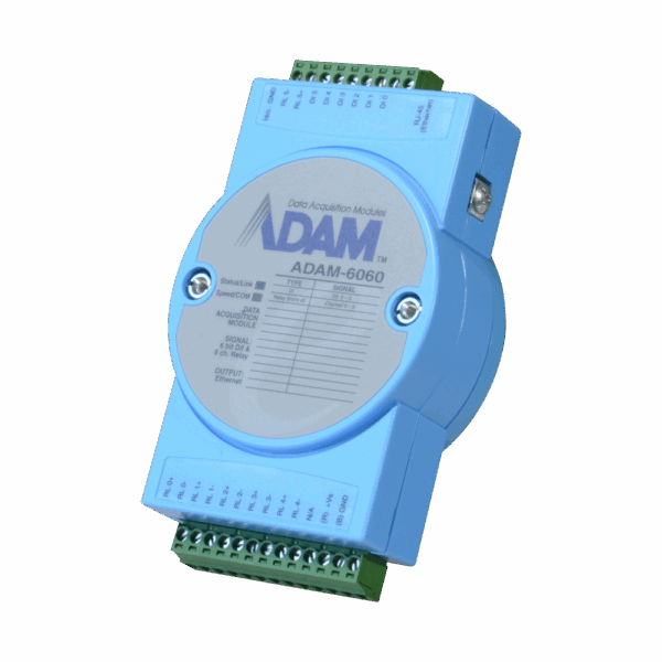 Módulo de adquisición y control de datos - 6 entradas digitales / 6 salidas de relé - Protocolos: Modbus/TCP