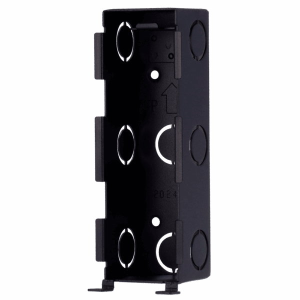 Soporte para control de acceso - Específico para Akuvox AK-A08x - Medidas: 137 (Al) x 48 (An) x 49 (Fo) mm - Fabricado en acero galvanizado - Montaje encastrado - Fácil instalación