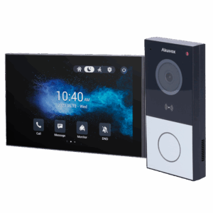 Kit de videoportero en superficie Linux - IP & WiFi | Placa y monitor - Audio bidireccional Crystal Clear - Lector MF