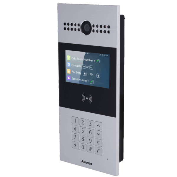 Videoportero IP - Cámara 2 Mpx | Audio bidireccional - Apertura con tarjeta EM/MF y PIN | 3 relés - Apartamentos | PoE