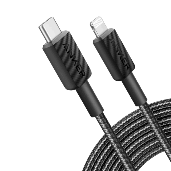 Anker - Cable USB2.0  - USB-C a Lightning - Cable de nylon trenzado - Longitud 3m - Carga rápida | Color negro