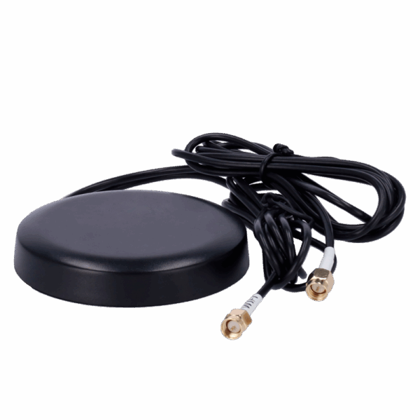 Antena 4G y Wi-Fi - Frecuencia 4G  700-960/1710-2700MHz - Conector SMA Macho - Montaje en techo de vehículo - Ganancia 4G 5dBi / Wi-Fi 4dBi - Cable RG174 1