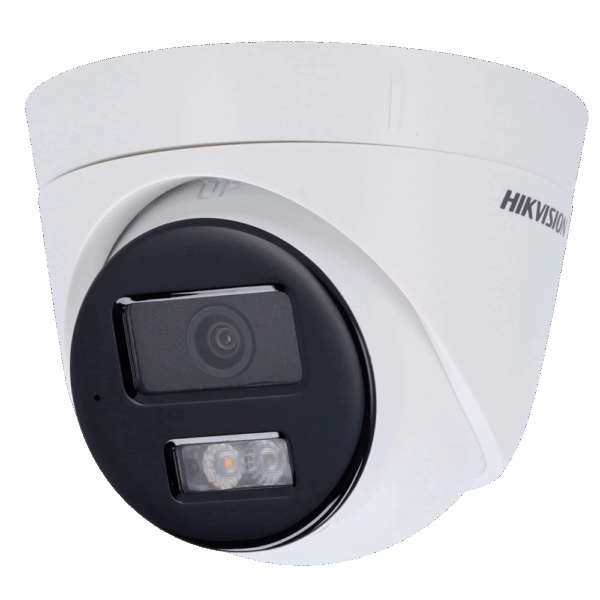 Cámara Turret IP Hikvision gama Value - Resolución 2 MP (1920x1080) - Lente 2.8 mm - Luz híbrida 30 m - Detección de movimiento 2.0 - PoE | IP67 | Micrófono integrado | DWDR