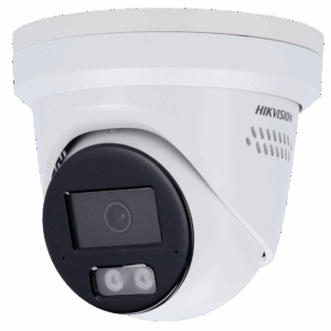 Hikvision cámara Turret IP gama PRO - Resolución 4 Megapíxel (2688x1520) - Lente 2.8mm - PoE+ | IR 30m | 2 micrófonos y altavoz - Detección de movimiento 2.0 | AcuSense - Face capture | Luz foja y azul disuasoria