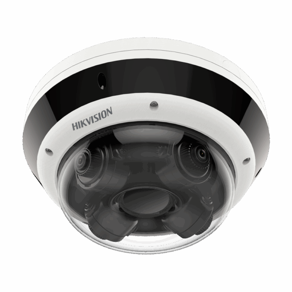 Cámara Panorámica IP 4 Mpx - 4 Lentes 1/3” Progressive Scan CMOS - Lente varifocal motorizada 2.8~12 mm - IR LEDs Alcance 30 m | Ranura MicroSD 1 TB - PanoVu: Visión panorámica en 4 direcciones - Alarma | Audio | IP67 | IK10 | PoE+