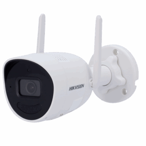 Cámara Bullet IP Hikvision gama VALUE - Resolución 4 Mpx (2560x1440) - Lente 2.8 mm - IR alcance 30 m | WDR 120 dB - Micrófono y Altavoz integrados | IP67 | MicroSD - Wi-Fi IEEE802.11b/g/n | 2 antenas