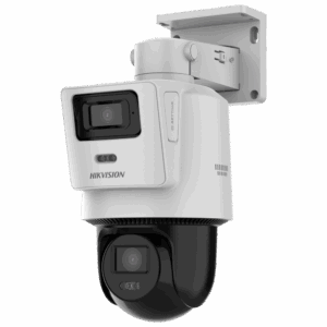 Hikvision Cámara tandem IP gama VALUE - Doble Lente (panorámica 4Mpx + PT 4Mpx) - Lente PT 8 mm | Lente pan. 2.8 mm - Luz híbrida 30 m | Micrófono integrado - Detección de movimiento 2.0 - Micro SD | IP66 | PoE+