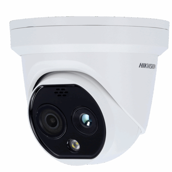 Cámara térmica Dual IP Hikvision Gama PRO - Sensor térmico 160x120 VOx | Lente 1.8 mm - Sensor óptico 1/2.7” 4 Mpx | Lente 2 mm - Sensibilidad térmica ≤ 40mK - Audio | Alarmas | MicroSD | IP67 - Rango medición temp -20~150ºC / ± 8ºC