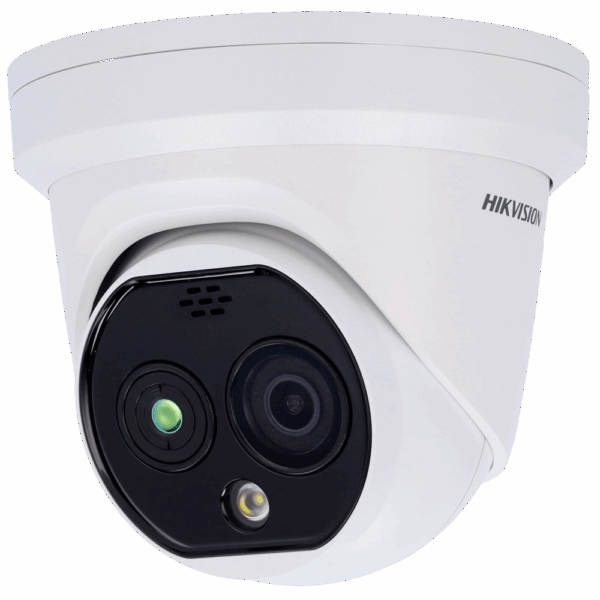 Cámara térmica Dual IP Hikvision Gama PRO - Sensor térmico 256x192 VOx | Lente 3.6 mm - Sensor óptico 1/2.7” 4 Mpx | Lente 4.3 mm - PoE | IP67 | Audio | Alarma - Rango medición temp -20~150ºC / ± 2ºC - Detección de preventiva de incendios y alarma