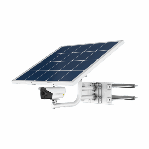 Cámara IP Térmica Dual Solar Bullet 4G - Sensor térmico 256x192 VOx | Lente 3.6 mm - Sensor óptico 1/2.7” 4 Mpx | Lente 4.3 mm - Sensibilidad térmica ≤ 40mK | 4G | IP67 | IK10 - Rango medición temp -20~150ºC / ± 8ºC - Incluye panel solar | Batería de litio 36 Ah