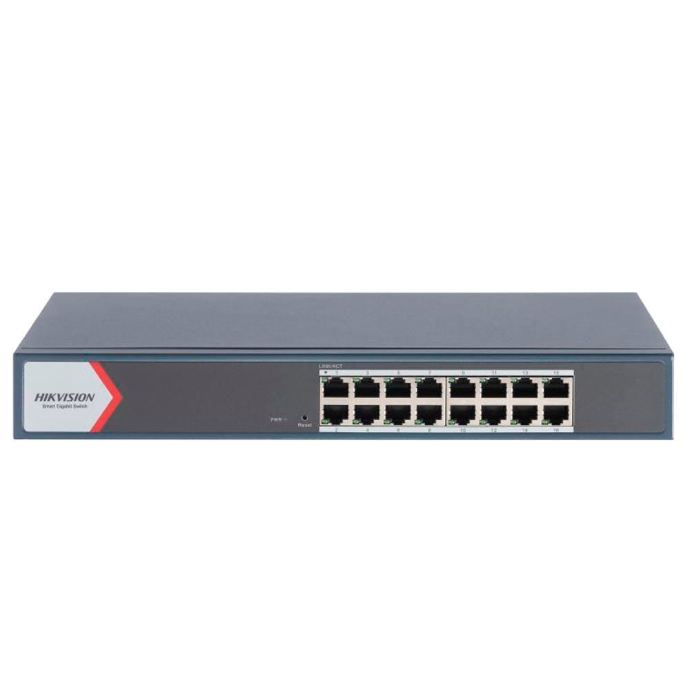Hikvision Gigabit Switch Gestionable - 16 RJ45 10/100/1000 Mbps - VLAN/Port Isolation/Loop Detection/LLDP - Link Aggregation/PoE Watchdog/SNMP