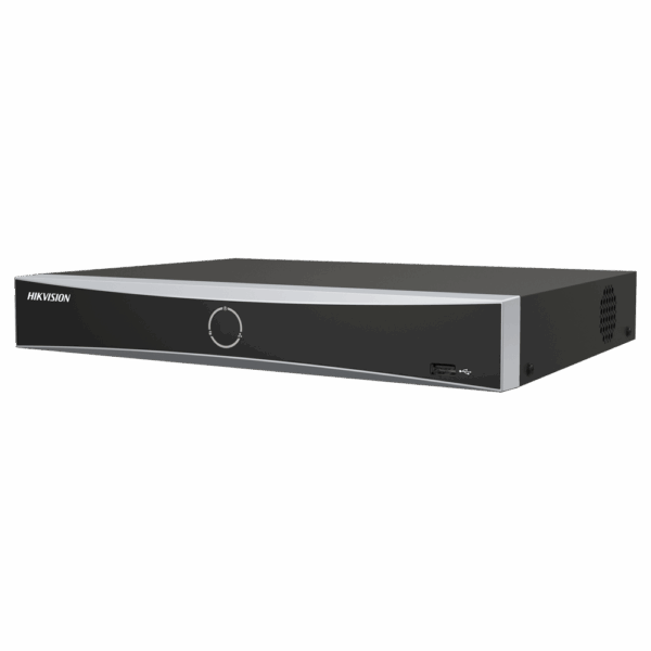Hikvision grabador NVR 8 CH gama PRO - Resolución máxima 12Mpx@2ch - Ancho de banda 80 Mbps - Audio | Admite 1 disco duro - Detección de movimiento 2.0 | AcuSense - Face Recognition