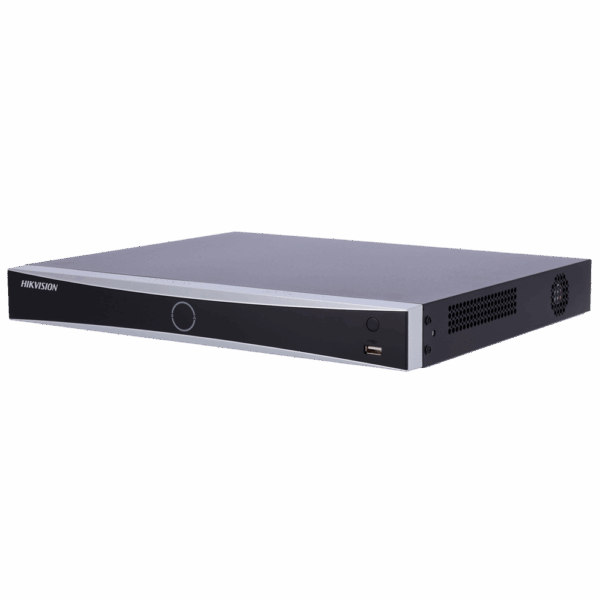 Hikvision grabador NVR 16 CH IP gama PRO - Resolución máxima 12Mpx@2ch - Ancho de banda 160 Mbps - Alarmas | Audio - AcuSense | 2 HDD - Detección de movimiento 2.0 | Face Recognition