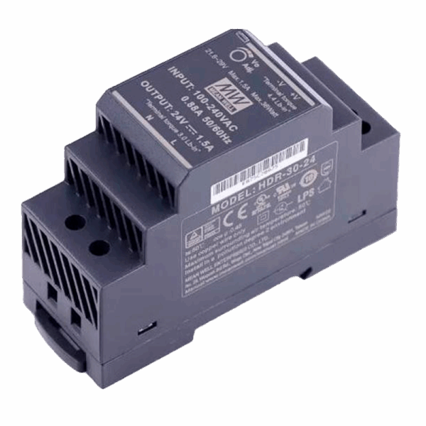 Fuente de alimentación - Salida DC 24 V / 1.5 A / 36 W - 1 salida - 54.5 (An) x 90 (Al) x 35 (Fo) mm - Montaje en carril DIN - Específica para videoporteros
