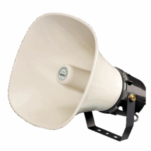 Bocina impermeable - Apta para exterior - Alimentación 70V/100V - Soporte incluido - Sensibilidad 105dB - SPL máx. 117dB