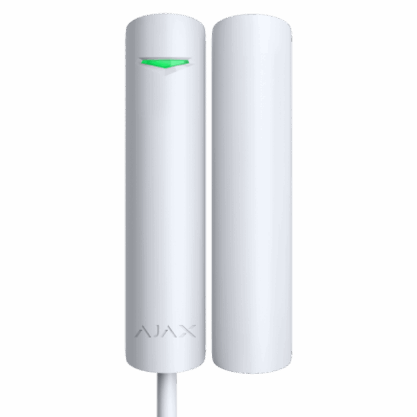 Contacto magnético puerta/ventana - Detector vibración e inclinación - Certificado grado 2 - Protocolo Fibra - 1 entrada para sensor cableado NC - Imán grande y pequeño