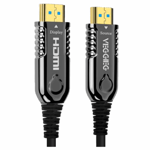 Cable HDMI de fibra óptica - Conectores HDMI tipo A macho - Soporte 4K@60 Hz - 30m - Color negro - Conector chapado en oro