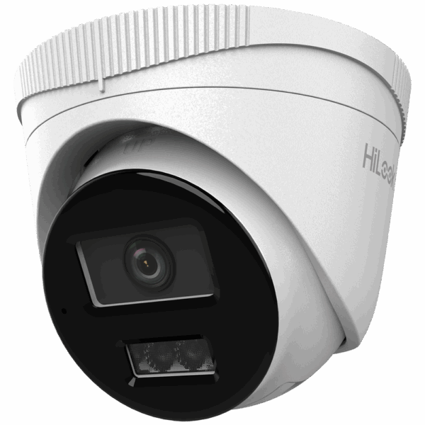 HiLook - Cámara Turret IP - Resolución 4 Megapixel (2560x1440) - Lente 2.8 mm | Micrófono integrado - Luz híbrida 30 m | PoE | IP67 - Detección de movimiento 2.0 (sólo humanos)